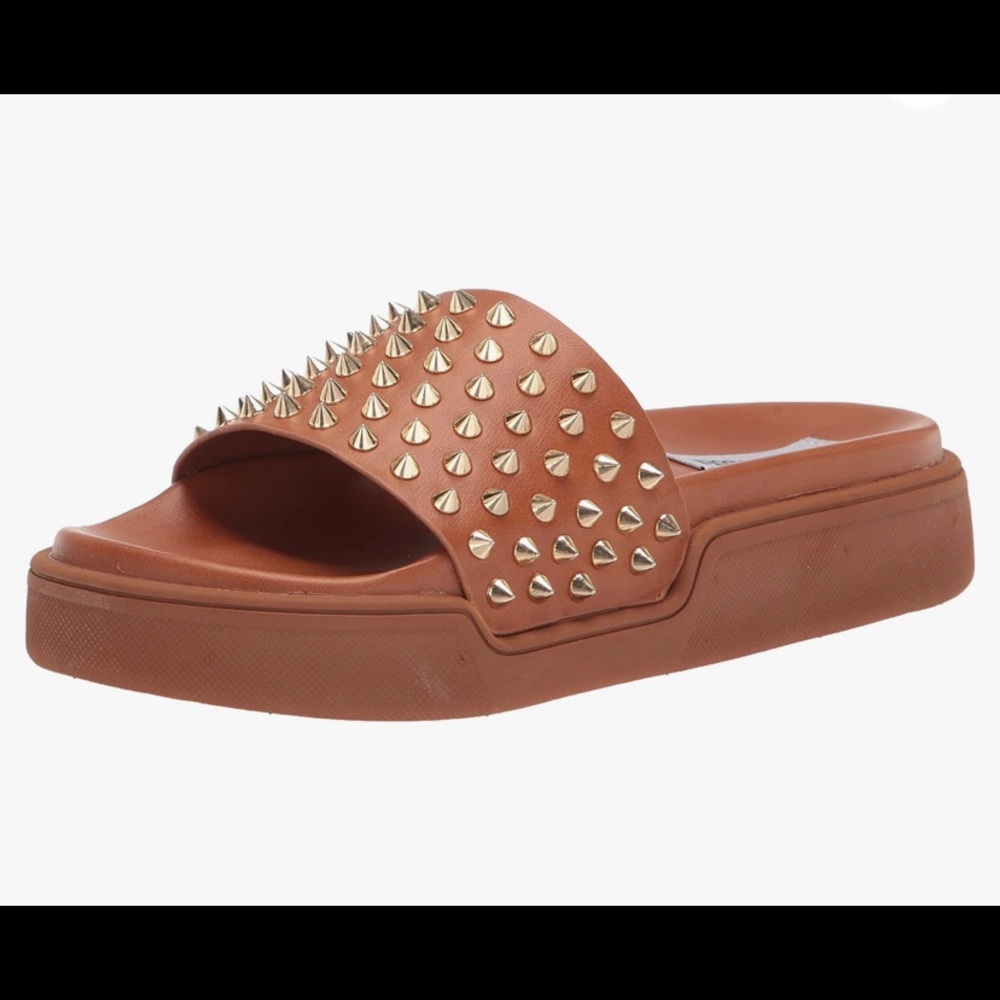Steve Madden tan “Endorse” Slide Synthetic Sandal size 8